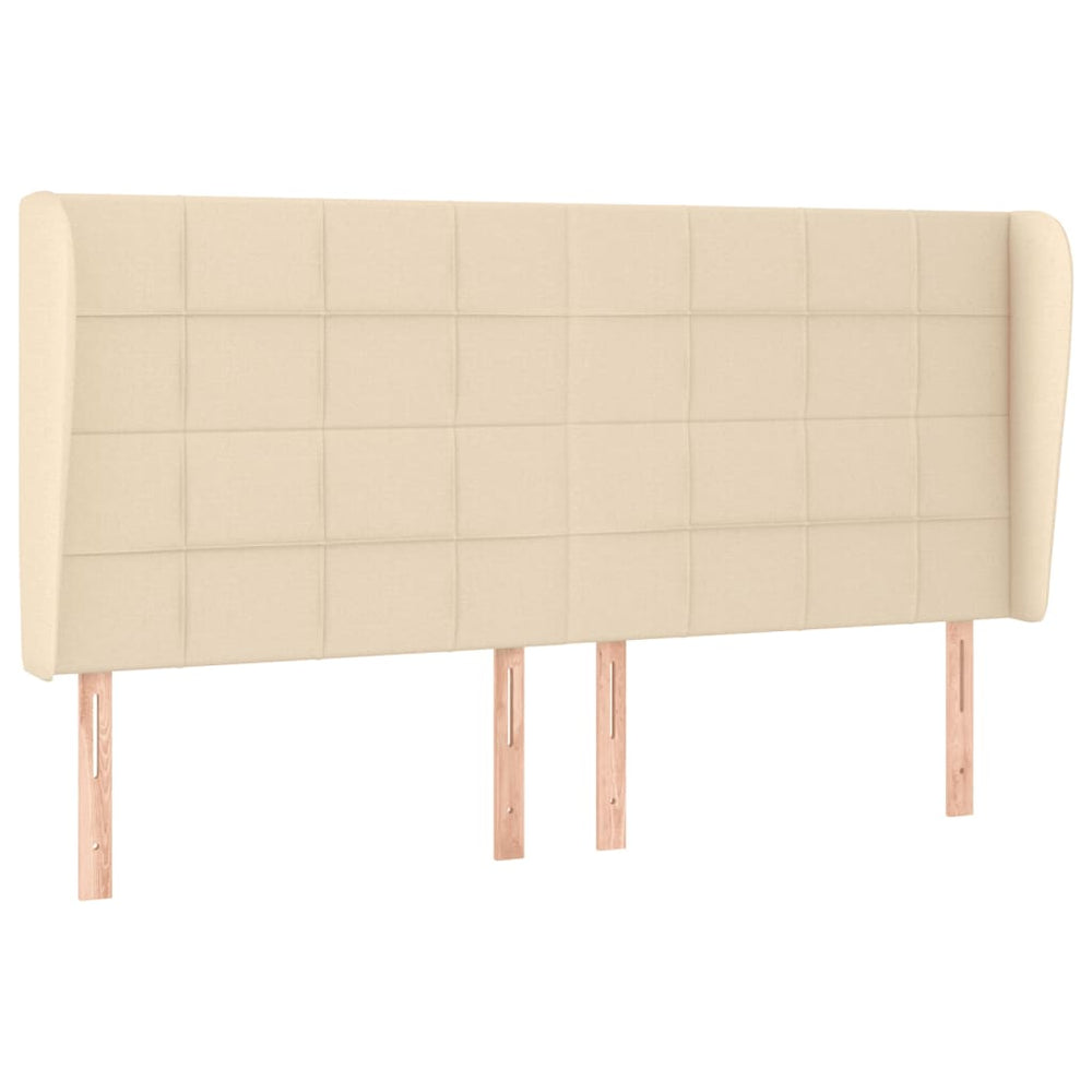 vidaXL Wingback Headboard Cream 183x23x118/128 cm Fabric