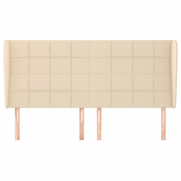 vidaXL Wingback Headboard Cream 183x23x118/128 cm Fabric