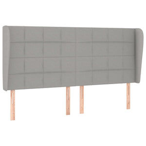 vidaXL Wingback Headboard Light Grey 203x23x118/128 cm Fabric