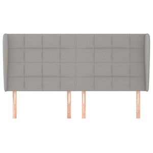 vidaXL Wingback Headboard Light Grey 203x23x118/128 cm Fabric