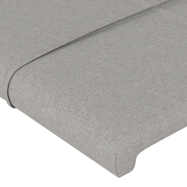 vidaXL Wingback Headboard Light Grey 203x23x118/128 cm Fabric