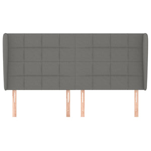 vidaXL Wingback Headboard Dark Gray 203x23x118/128 cm Fabric