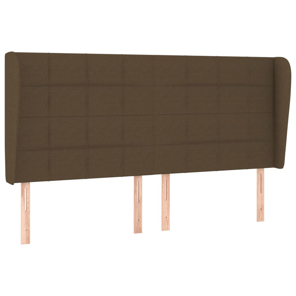 vidaXL Wingback Headboard Dark Brown 203x23x118/128 cm Fabric