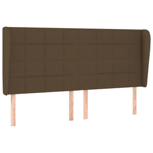 vidaXL Wingback Headboard Dark Brown 203x23x118/128 cm Fabric