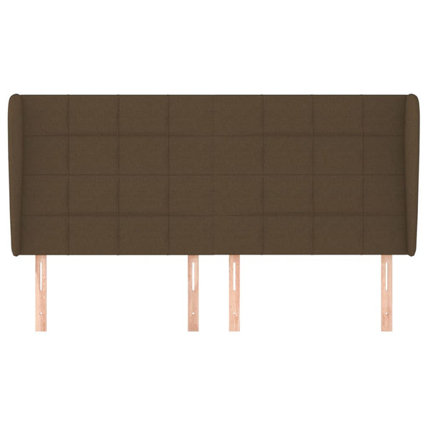 vidaXL Wingback Headboard Dark Brown 203x23x118/128 cm Fabric