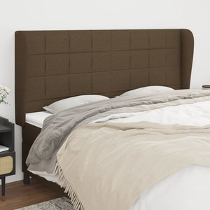 vidaXL Wingback Headboard Dark Brown 203x23x118/128 cm Fabric