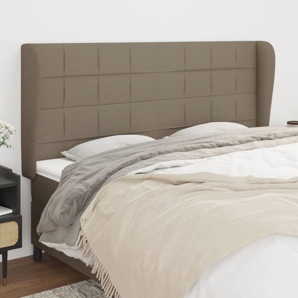 vidaXL Wingback Headboard Taupe 203x23x118/128 cm Fabric