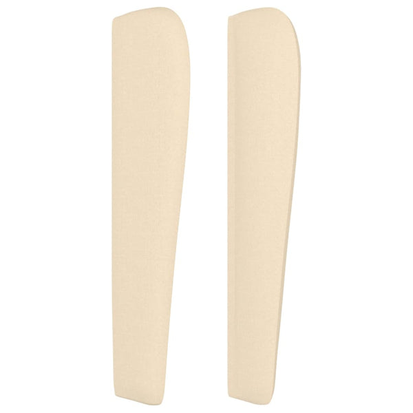 vidaXL Tufted Headboard Cream 203x23x118/128 cm Fabric