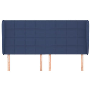 vidaXL Wingback Headboard Blue 203x23x118/128 cm Fabric