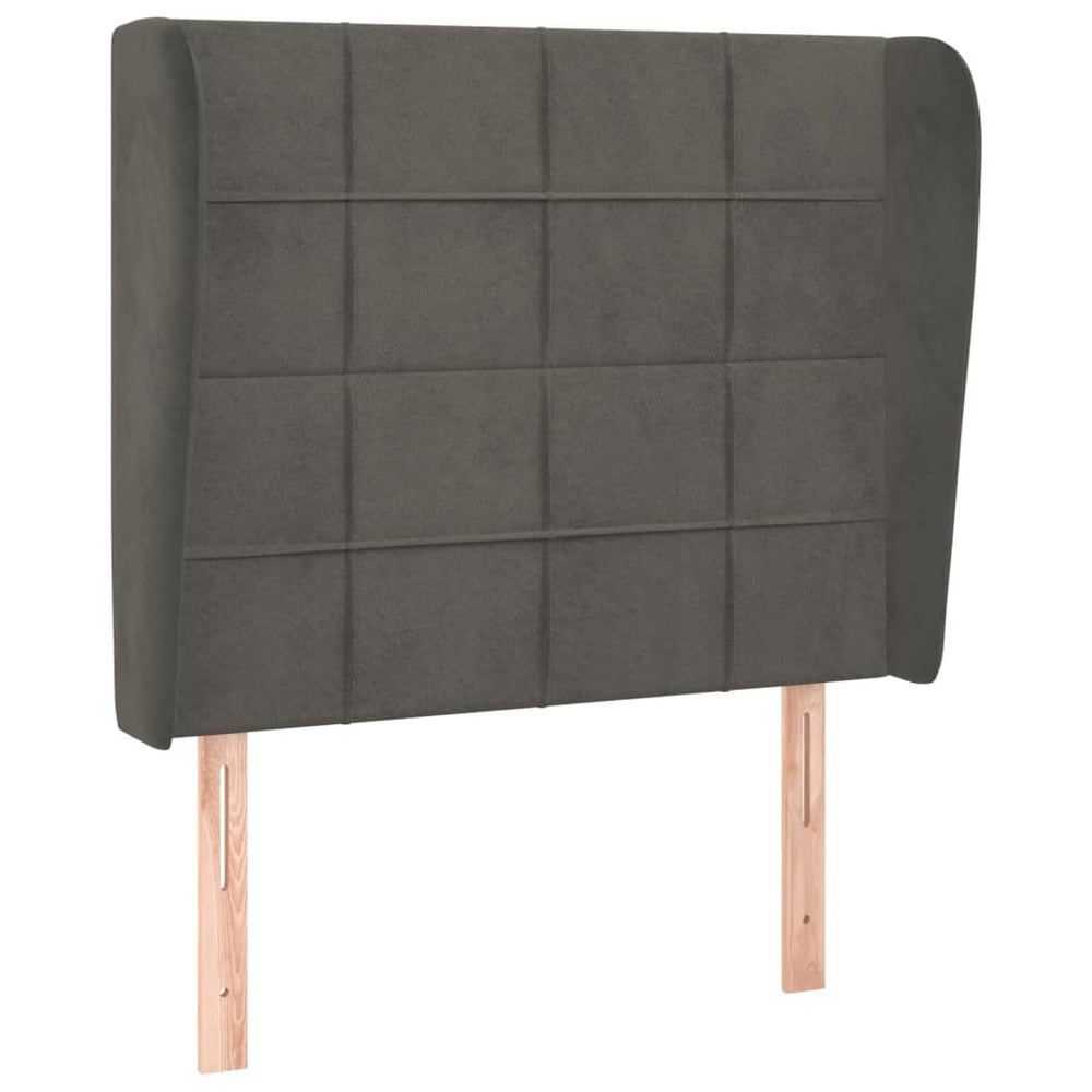 vidaXL Wingback Headboard Dark Grey 83x23x118/128 cm Velvet