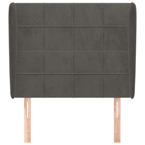 vidaXL Wingback Headboard Dark Grey 83x23x118/128 cm Velvet