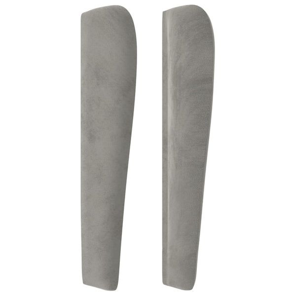 vidaXL Wingback Headboard Light Gray 93x23x118/128 cm Velvet