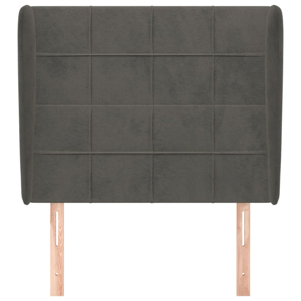 vidaXL Wingback Headboard Dark Grey 93x23x118/128 cm Velvet