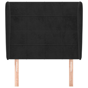vidaXL Wingback Headboard Black 93x23x118/128 cm Velvet