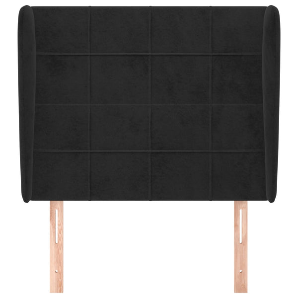vidaXL Wingback Headboard Black 93x23x118/128 cm Velvet