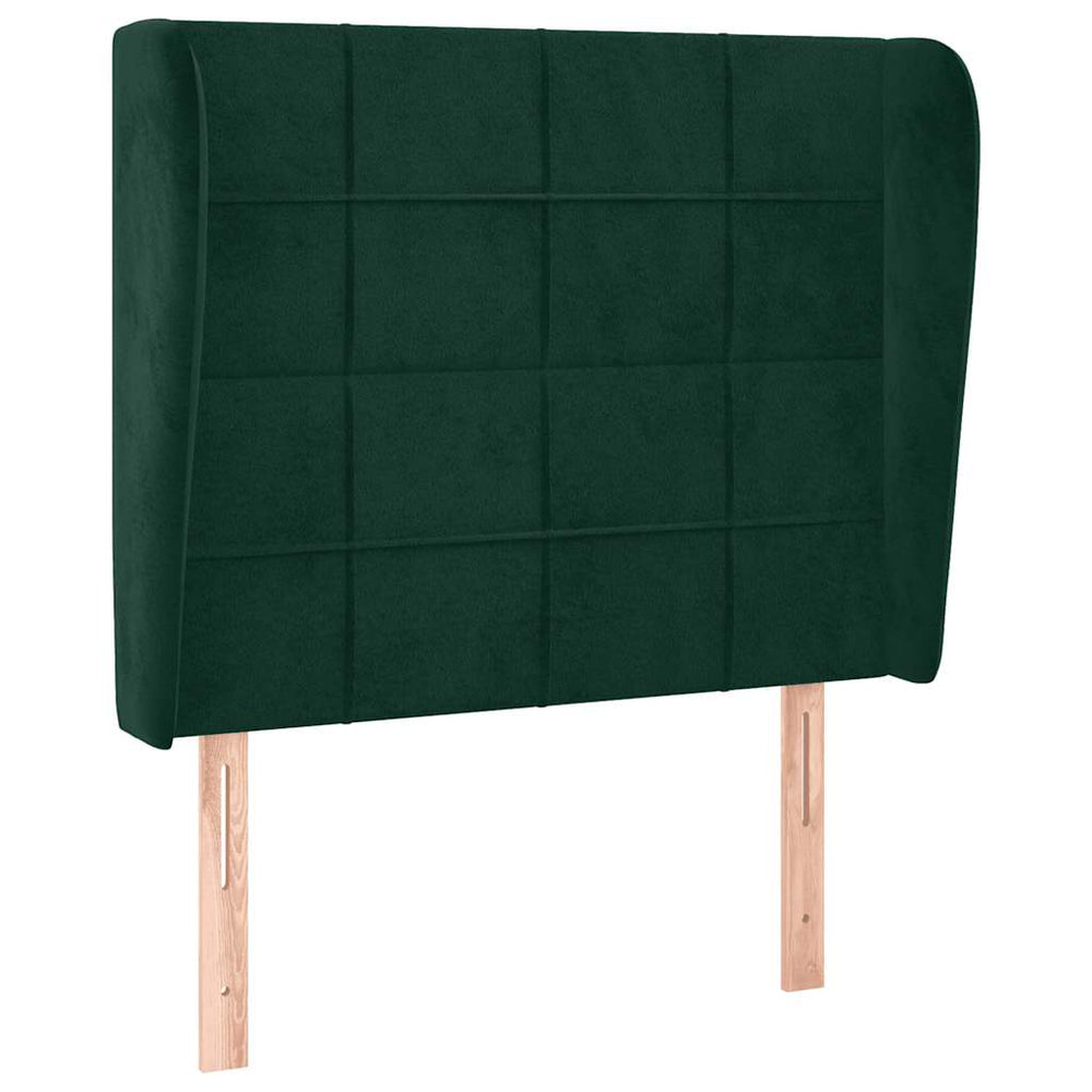 vidaXL Wingback Headboard Dark Green 93x23x118/128 cm Velvet
