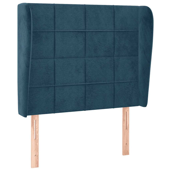 vidaXL Wingback Headboard Dark Blue 93x23x118/128 cm Velvet