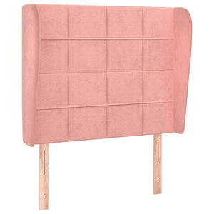 vidaXL Wingback Headboard Pink 93x23x118/128 cm Velvet