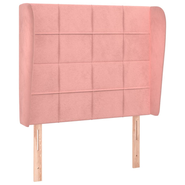 vidaXL Wingback Headboard Pink 93x23x118/128 cm Velvet