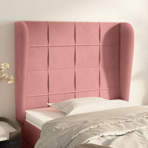 vidaXL Wingback Headboard Pink 93x23x118/128 cm Velvet