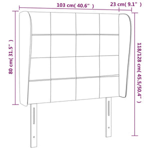 vidaXL Wingback Headboard Light Grey 103x23x118/128 cm Velvet