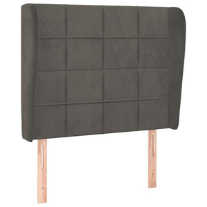 vidaXL Wingback Headboard Dark Grey 103x23x118/128 cm Velvet