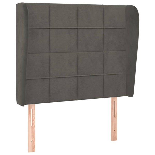 vidaXL Wingback Headboard Dark Grey 103x23x118/128 cm Velvet