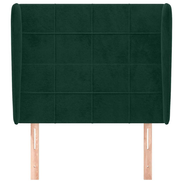 vidaXL Wingback Headboard Dark Green 103x23x118/128 cm Velvet