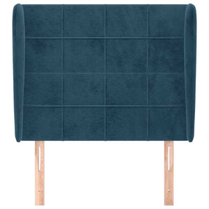 vidaXL Wingback Headboard Dark Blue 103x23x118/128 cm Velvet