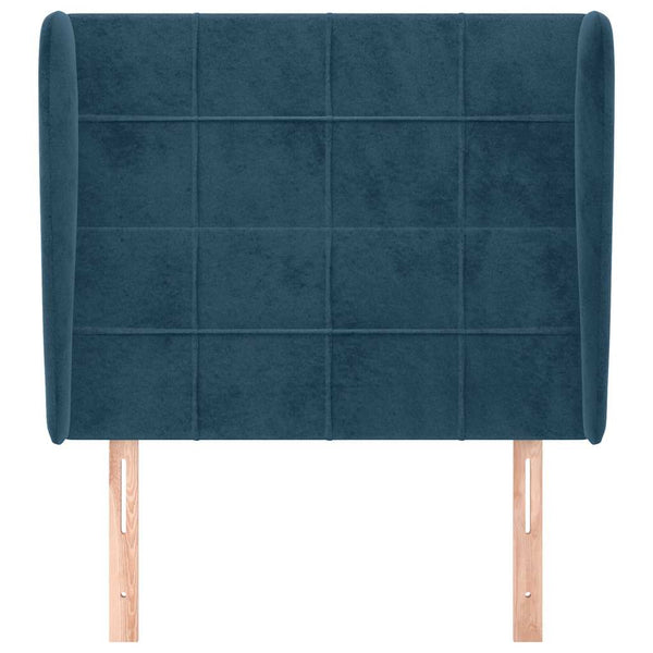 vidaXL Wingback Headboard Dark Blue 103x23x118/128 cm Velvet
