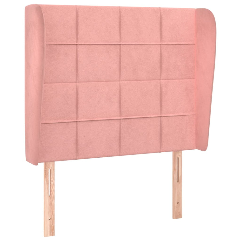 vidaXL Wingback Headboard Pink 103x23x118/128 cm Velvet