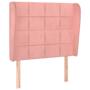 vidaXL Wingback Headboard Pink 103x23x118/128 cm Velvet