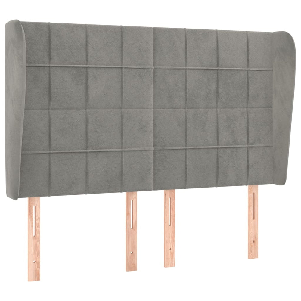 vidaXL Tufted Headboard Light Gray 147x23x118/128 cm Velvet