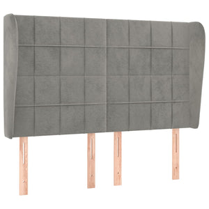 vidaXL Tufted Headboard Light Gray 147x23x118/128 cm Velvet