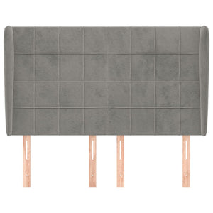 vidaXL Tufted Headboard Light Gray 147x23x118/128 cm Velvet