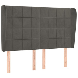vidaXL Wingback Headboard Dark Grey 147x23x118/128 cm Velvet