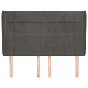 vidaXL Wingback Headboard Dark Grey 147x23x118/128 cm Velvet