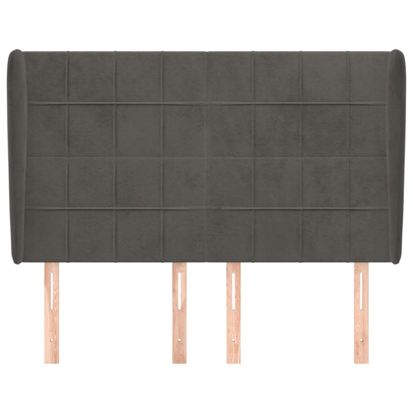 vidaXL Wingback Headboard Dark Grey 147x23x118/128 cm Velvet
