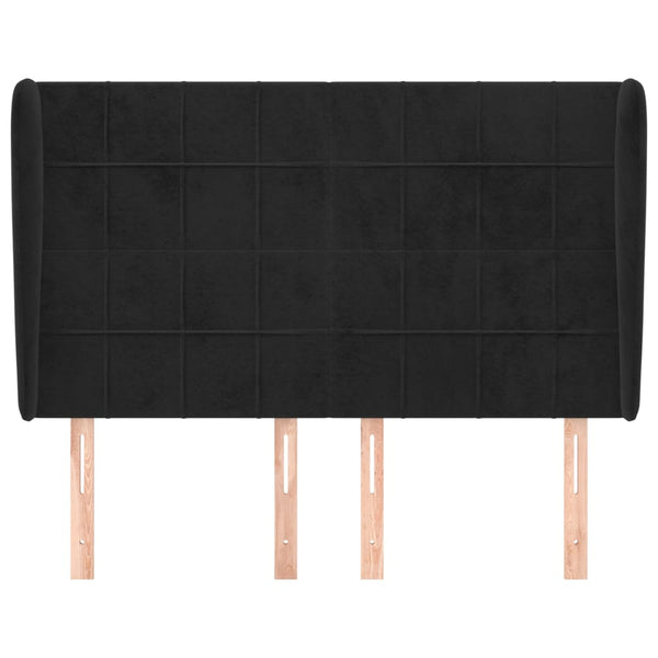 vidaXL Wingback Headboard Black 147x23x118/128 cm Velvet