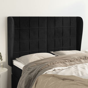 vidaXL Wingback Headboard Black 147x23x118/128 cm Velvet
