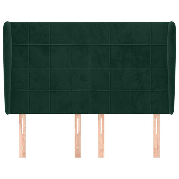 vidaXL Tufted Headboard with Wings Dark Green 147x23x118/128 cm Velvet