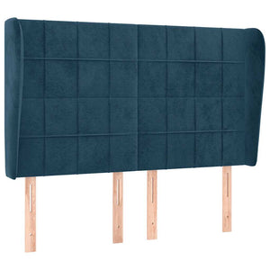 vidaXL Wingback Headboard Dark Blue 147x23x118/128 cm Velvet