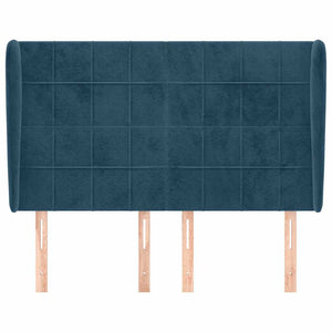 vidaXL Wingback Headboard Dark Blue 147x23x118/128 cm Velvet