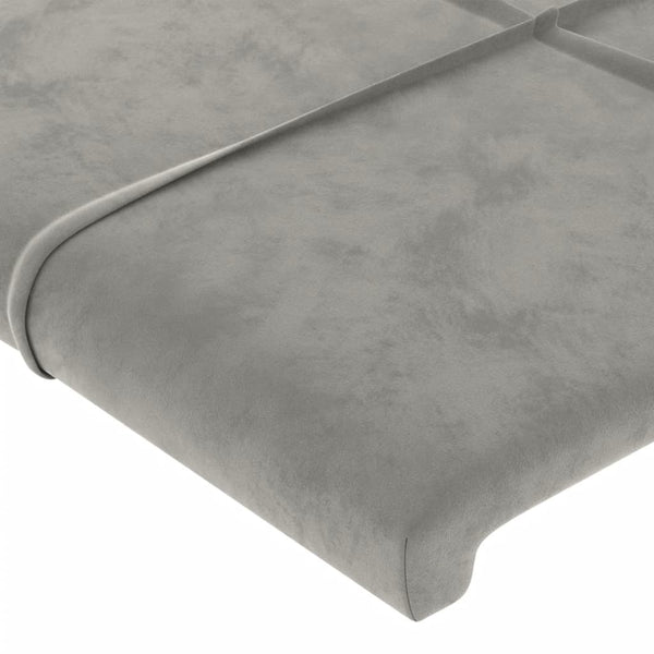 vidaXL Wingback Headboard Light Grey 163x23x118/128 cm Velvet