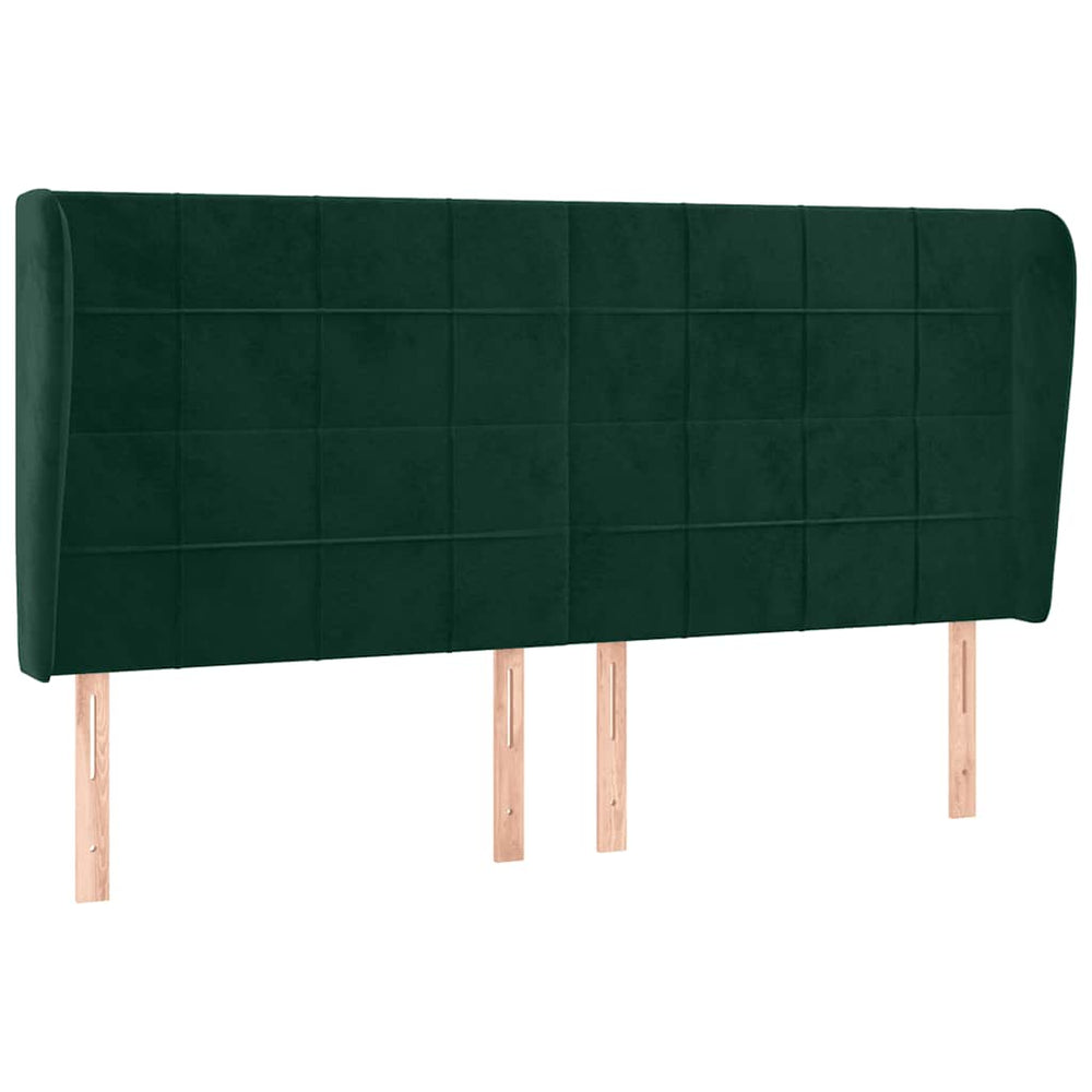 vidaXL Wingback Headboard Dark Green 163x23x118/128 cm Velvet