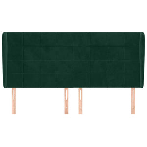 vidaXL Wingback Headboard Dark Green 163x23x118/128 cm Velvet