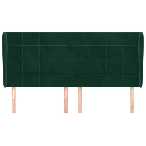 vidaXL Wingback Headboard Dark Green 163x23x118/128 cm Velvet