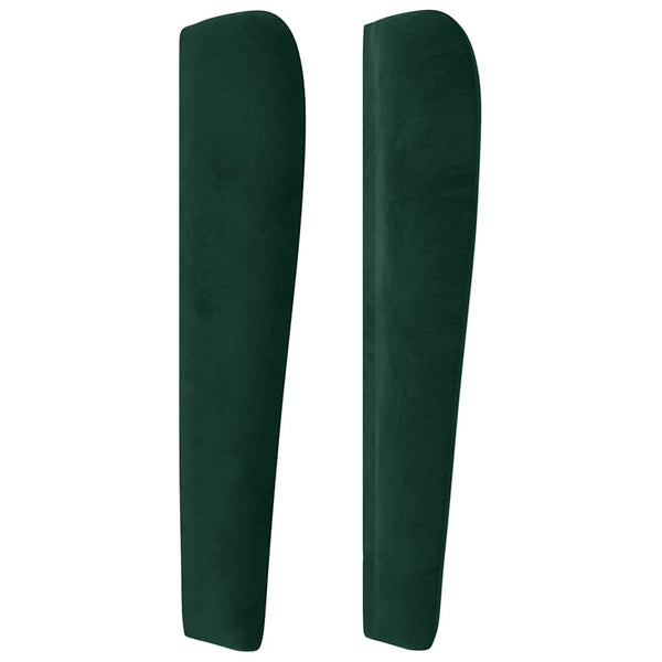 vidaXL Wingback Headboard Dark Green 163x23x118/128 cm Velvet