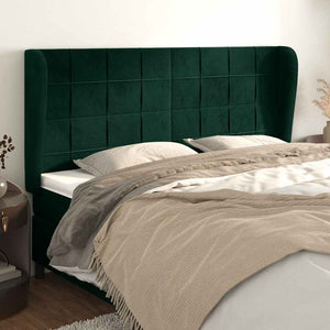 vidaXL Wingback Headboard Dark Green 163x23x118/128 cm Velvet