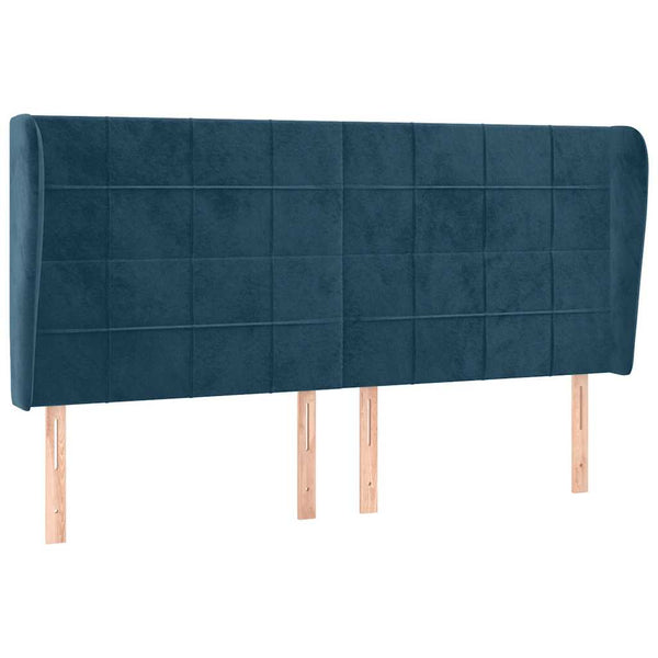 vidaXL Wingback Headboard Dark Blue 163x23x118/128 cm Velvet